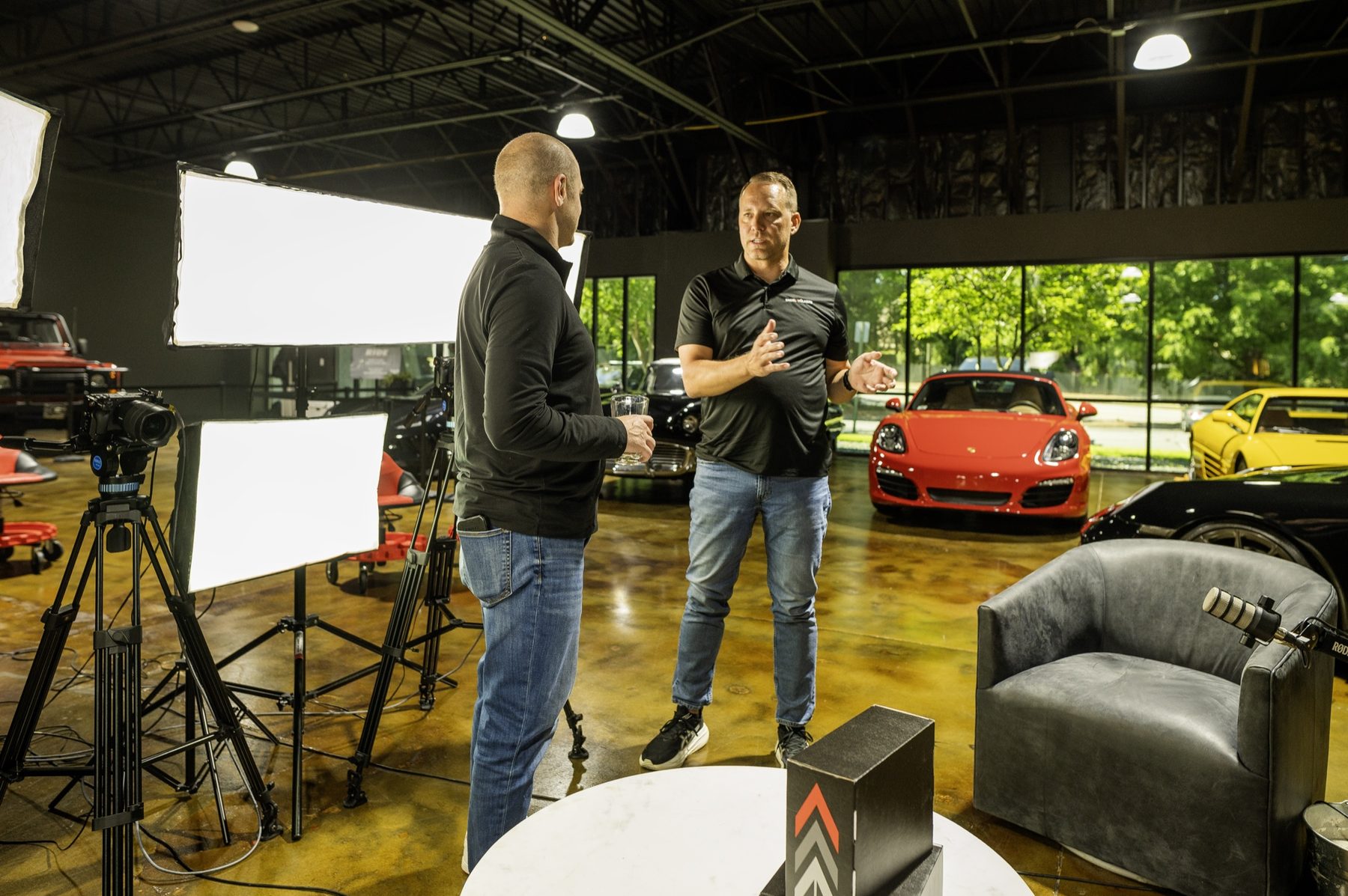 On-location podcast set