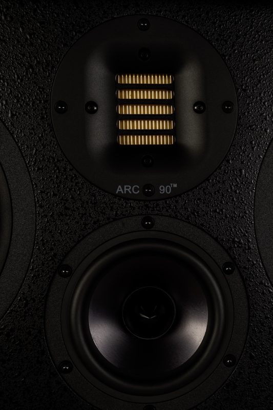 SAS Acoustics ribbon tweeter detail, low-key light