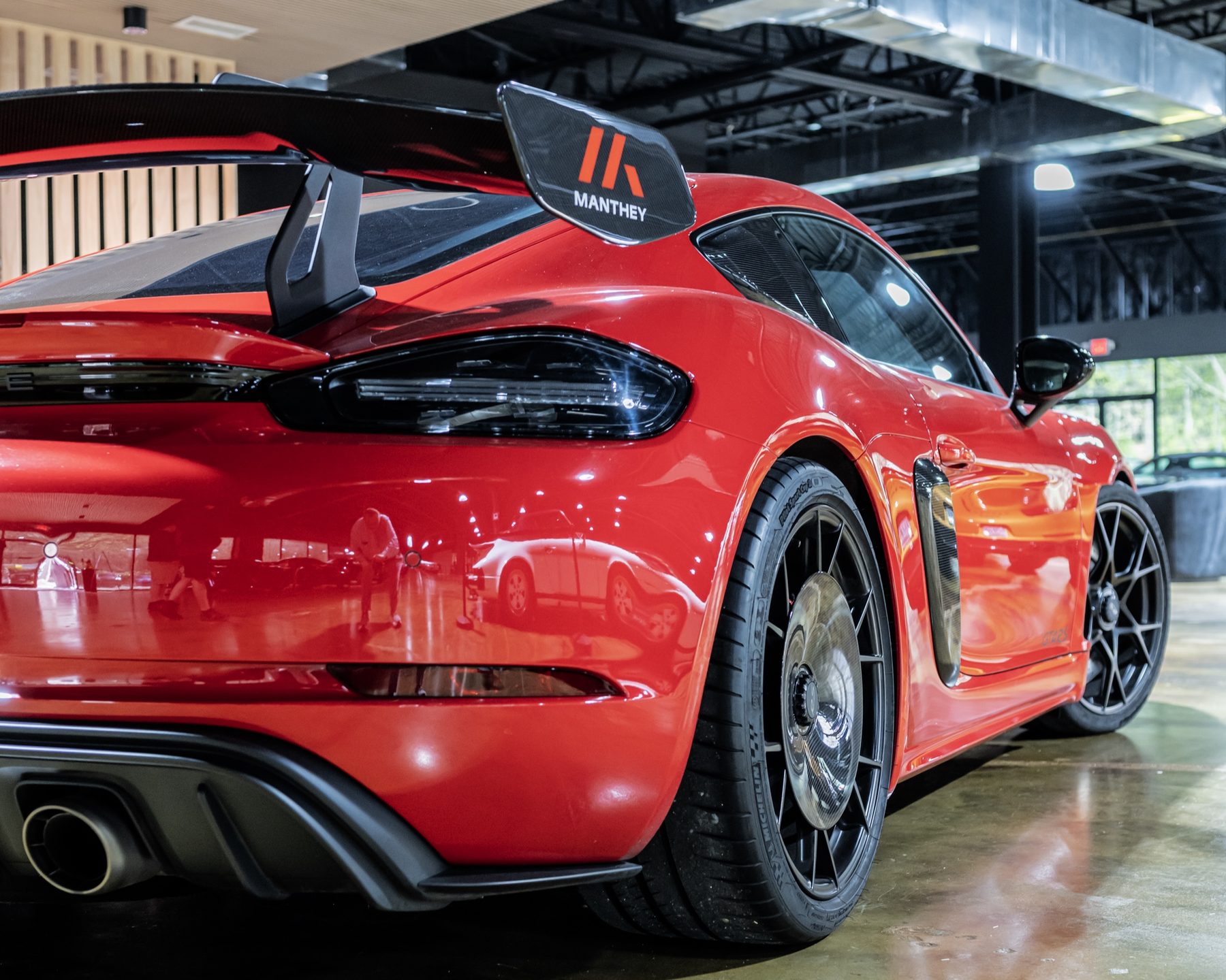 Porsche at a dealership pop-up